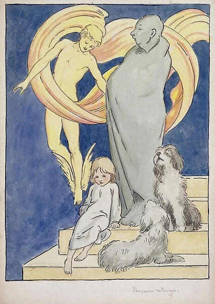 Perseus Returns, c. 1904-05 (w  /  c, pen & ink on paper)
