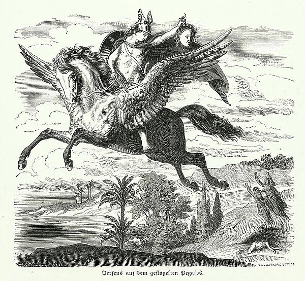 Perseus riding Pegasus (engraving)