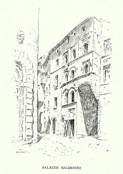 Perugia: Palazzo Baldeschi (engraving)
