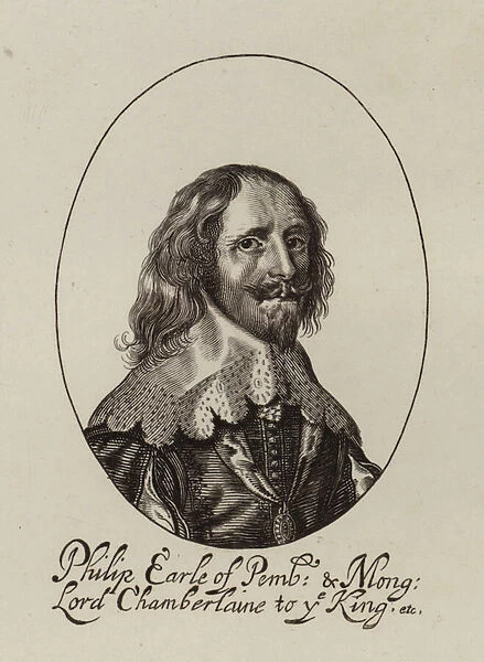 Philip Herbert, 4th Earl of Pembroke, English courtier and favourite of King James I (engraving)