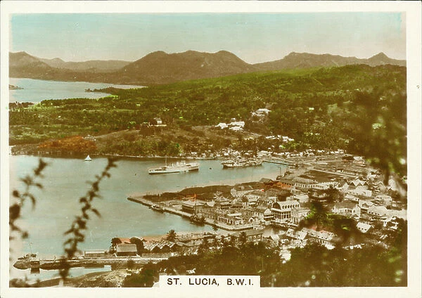 Photocard, 1930s: St Lucia, BWI (coloured photo)