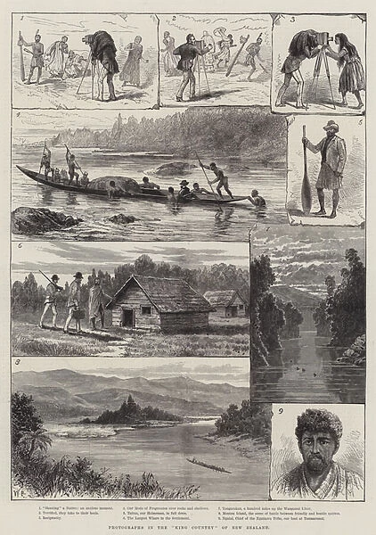 Photographs in the 'King Country'of New Zealand (engraving)