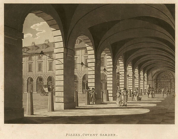 Piazza, Covent Garden, London, 1796 (engraving)
