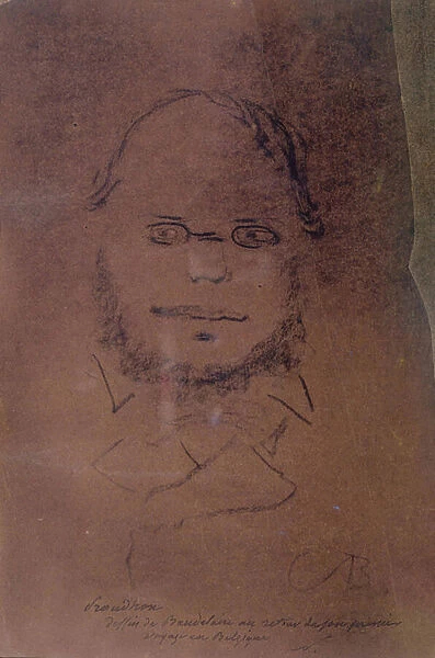 Pierre Joseph Proud hon (1809-85) 1865 (charcoal on paper)