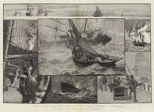 Pilotage in the English Channel (engraving)