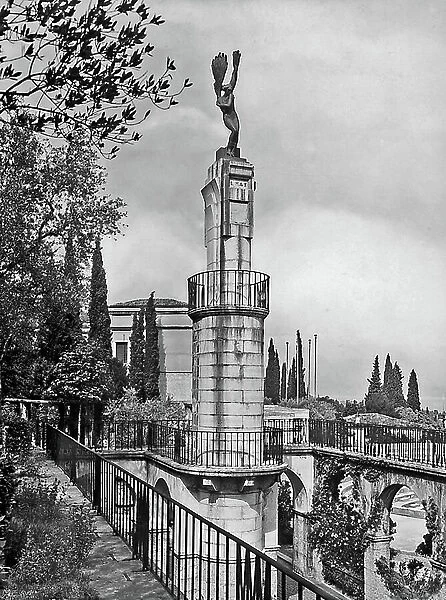The 'Pilum of the Parish', constructed inside the Triumphal of the Italians. Architecture by Giancarlo Moroni and situated at Gardone Riviera, in the province of Brescia