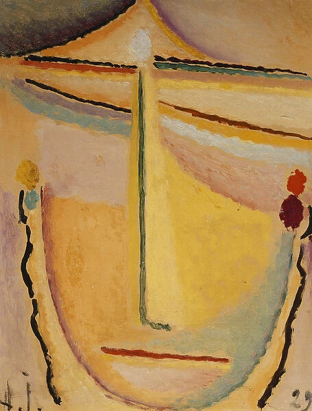 Pink-Orange; Rosa-Orange, 1929 (oil on paper laid down on by the artist on board)