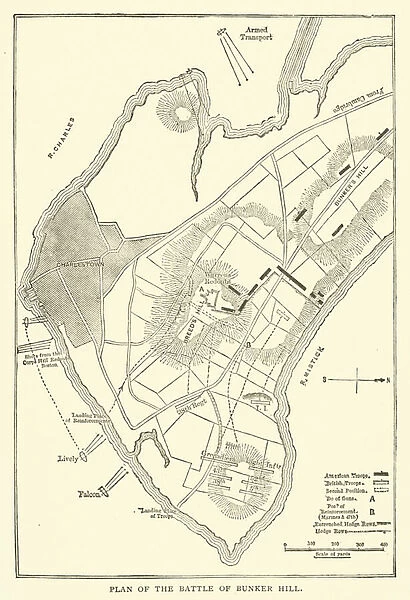 Plan of the Battle of Bunker Hill, 1775 (engraving)