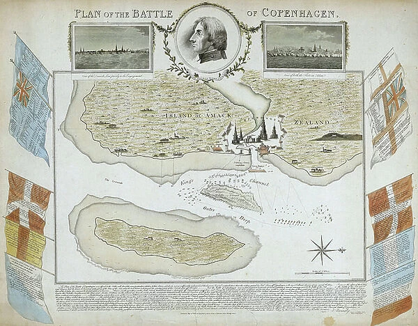 Plan of the Battle of Copenhagen (Denmark) (1801)