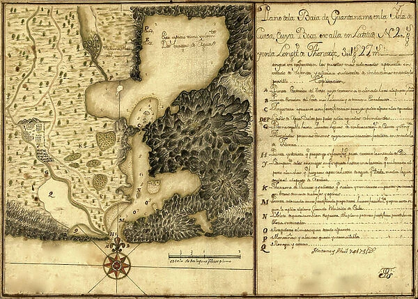 Plan of Guantanamo Bay, Cuba, 1751