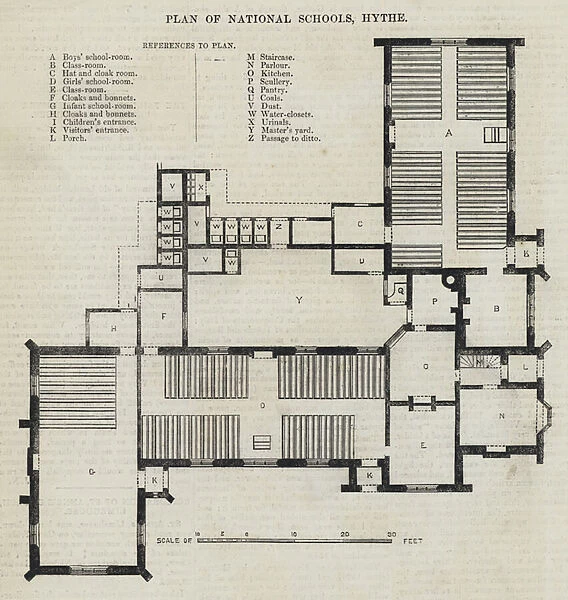 Plan of National Schools, Hythe (engraving)