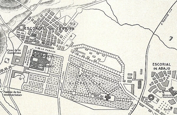 A plan of The Royal Site of San Lorenzo de El Escorial, Madrid, Spain