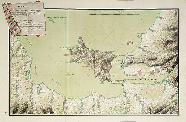 Plano del Puerto y Rio Guayaquil en el Mar de el Sur, 1777 (coloured manuscript)