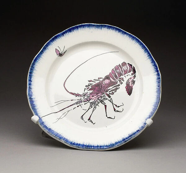 Plate, 1866-75 (tin-glazed earthenware, stenciled and enameled)