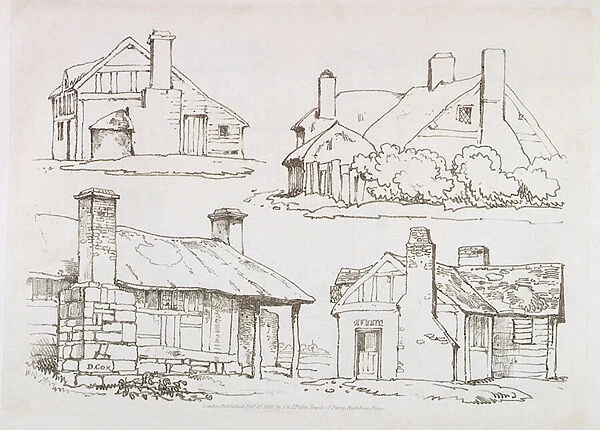 Plate 3 from Progressive Lessons on Landscape for Young Beginners, 1816 (soft ground etching)