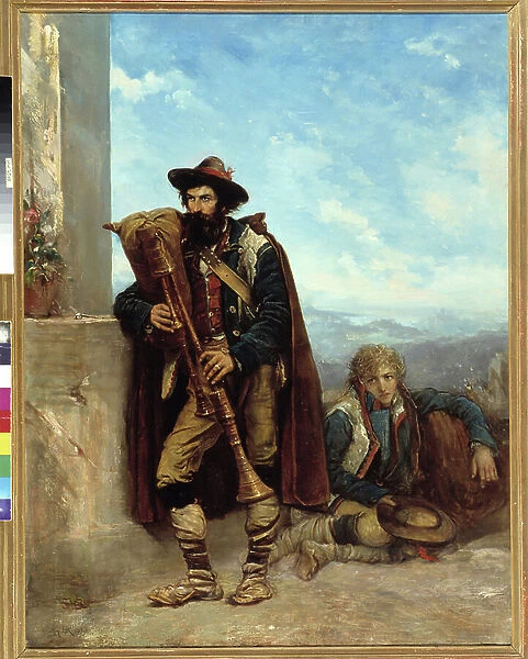 Player of Zampogna in the Apennines in Italy Painting by Eugene Lagier (1817-1892) 1870 Mandatory mention: Collection foundation regards of Provence, Marseille