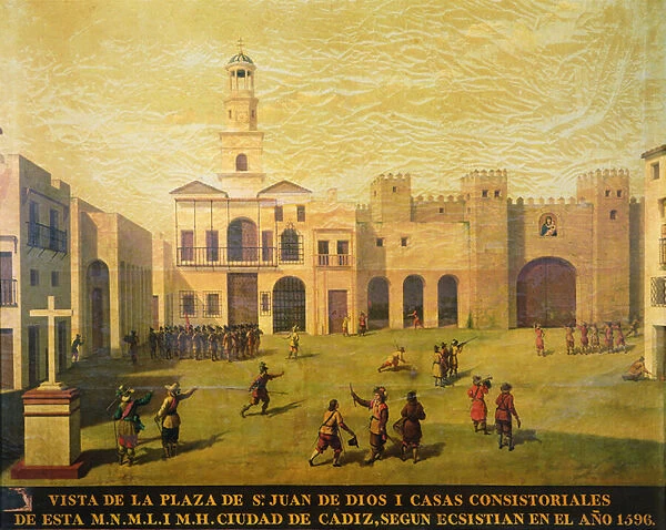 Plaza de San Juan de Dios in 1596 (oil on canvas)