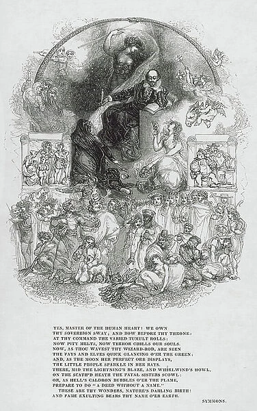 Poetic celebration of William Shakespeare by Charles Symmons (engraving)