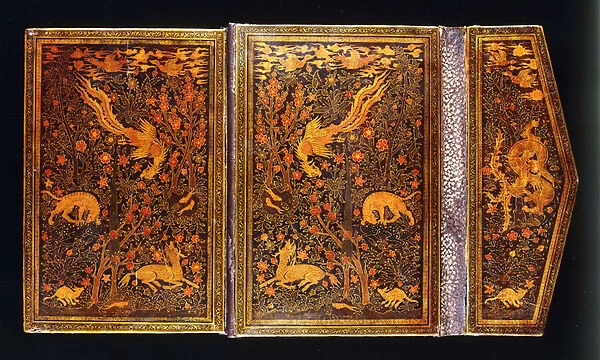 Polychrome lacquer binding with flap, for Amir Ali Shir Nawa i
