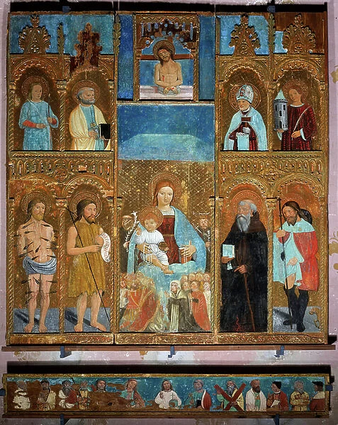 Polyptych of the Virgin, 16th century (painting on panel with gold background)