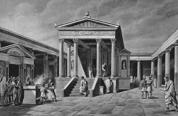 Pompei: Tempio d Iside (litho)