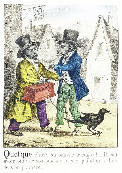 Something to the poor blind man. You have to have pity on your neighbour, even when you have to complain about it, c.1830 (engraving)