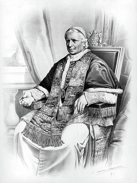 Pope Pius IX (1792-1878), Giovanni Maria Mastai Ferretti, pope in 1846-1878, engraving