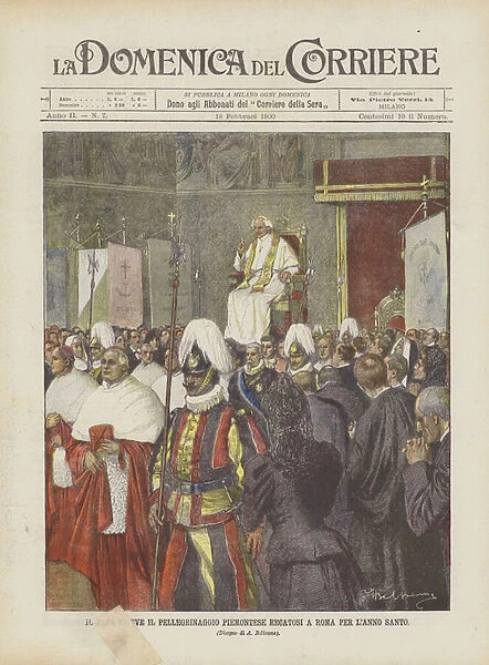 Pope Receives Piedmontese Pilgrimage to Rome for the Holy Year (colour litho)
