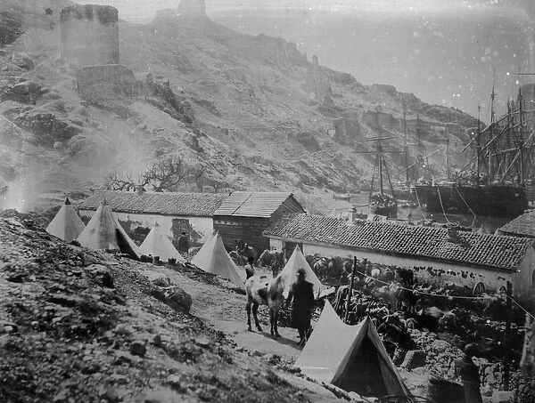 The Port at Balaklava during the Crimean War, c. 1855 (b  /  w photo)