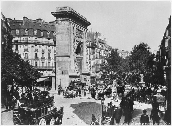 Porte and boulevard Saint-Denis, Paris, c. 1900 (b  /  w photo)