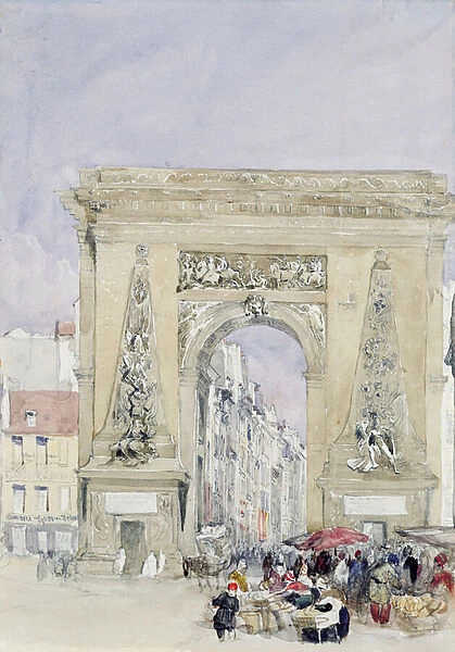 Porte St. Denis (pencil & w  /  c on paper)