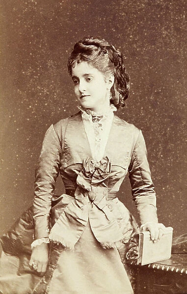 Portrait of Adelina Patti, 1860s (b / w photo)