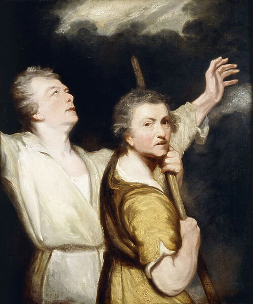 Portrait of the Artist and Thomas Jervais as Adoring Shepherds, (oil on canvas)