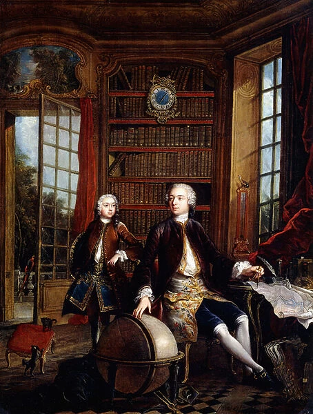 Portrait of the Artists Son with his Teacher, said to be the Artist Jean Baptiste de