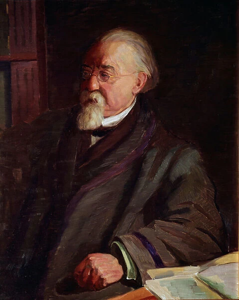 Portrait of Cesare Lombroso, italian anthropologist, early 20th century (painting)