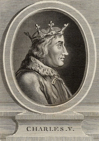 Portrait of Charles V Wise (1338-80) (engraving)