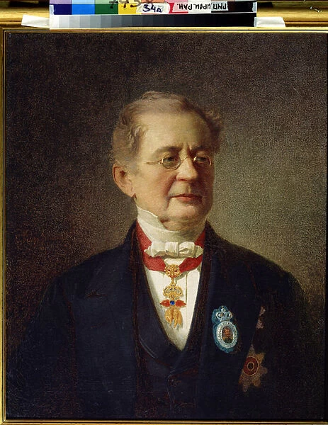 Portrait du chancellier Prince Alexander Mikhailovich Gorchakov (Alexandre Gortchakov) (1798-1883). Peinture de Ivan Petrovich Keler Viliandi (Keler-Viliandi, 1826-1899), 1867. Art russe du 19eme siecle