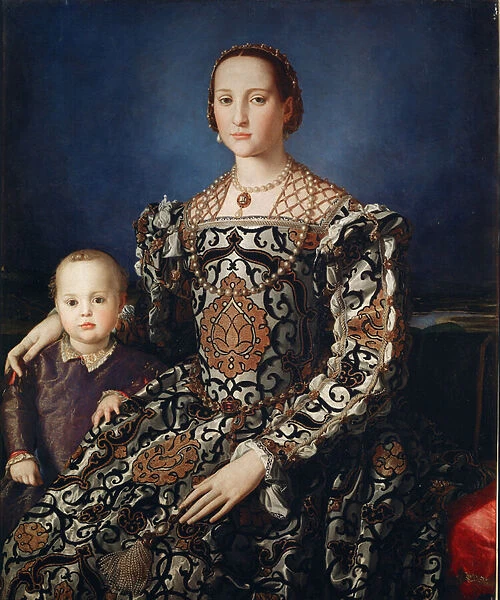 Portrait of Eleonora da Toledo with her son Giovanni - Oil on canvas, 1544