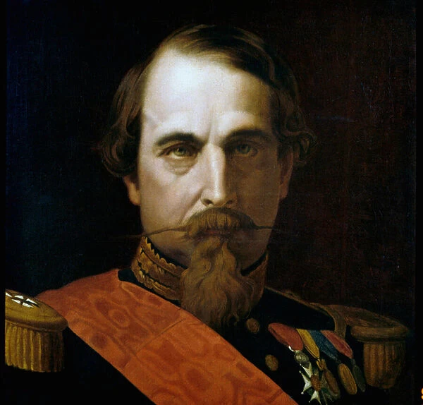 Portrait of Emperor Napoleon III (1808-1873) Detail. Painting by Hippolyte Flandrin