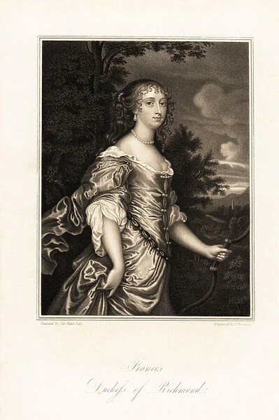 Portrait of Frances Stuart, Duchess of Richmond, 1647-1702, courtier in the court of King Charles II of England