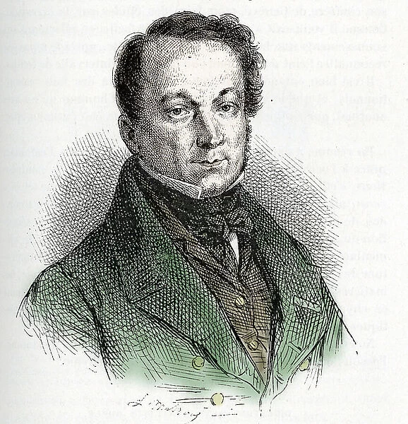Portrait of Francois Magendie (1783-1855), french physiologist, considered a pioneer of experimental physiology. 19th century (engraving)