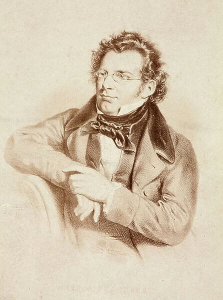 Portrait of Franz Schubert, c. 1860s (print)