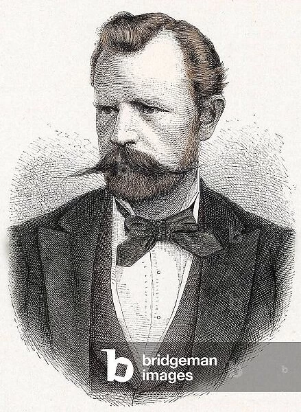 Portrait of the German engineer, architect and archeologist Carl Humann (1839-1896). 19th century (engraving)