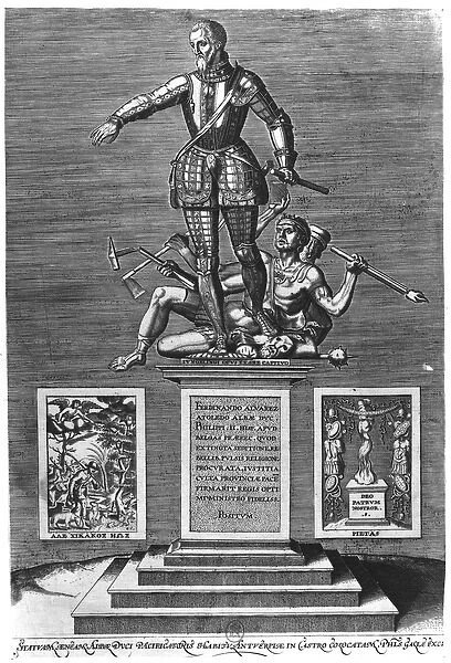 Portrait Glorifying Ferdinand Alvarez of Toledo (1508-82) Duke of Alba (engraving)