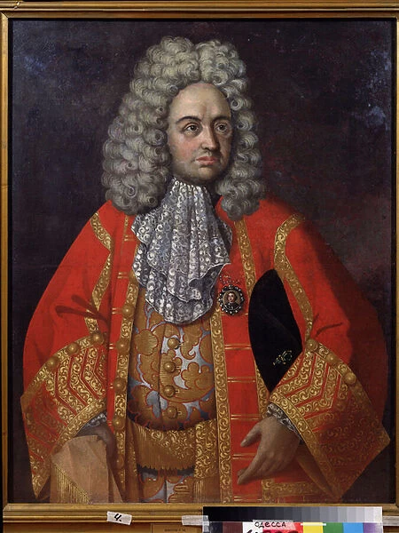 Portrait de Grigory Dmitrievich Stroganov (1656-1715) (Portrait de G. D. Stroganov). Proprietaire terrien et homme d Etat russe, fervent supporteur des reformes et initiatives de Pierre Le Grand (1672-1725)