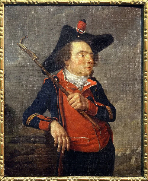 Portrait of a gunner of the National Guard, a militia of citizens formed in Paris during the French Revolution in 1789 and set up in all the communes of France, dissolved in 1871 following the events of the Paris Commune