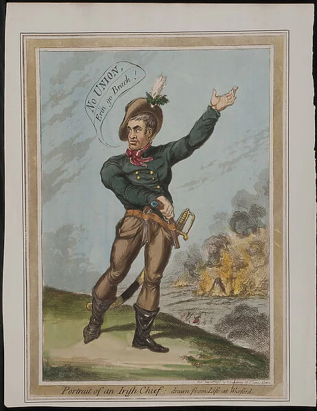 Portrait of an Irish Chief: drawn from Life at Wexford, 1798 (coloured engraving)