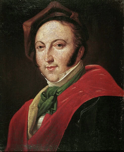 Portrait of Italian composer Gioacchino Rossini (oil on canvas, 19th century)