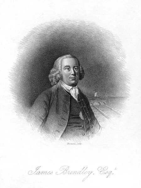 Portrait of James Brindley (engraving) (b  /  w photo)