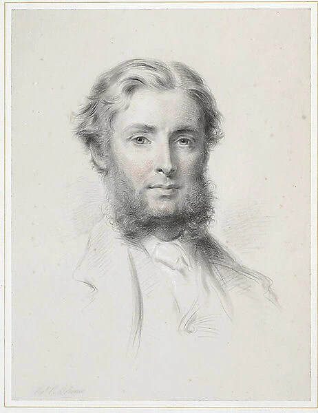 Portrait of John Scott, 3rd Earl of Eldon (chalk & w  /  c on paper) (pair to 445141)